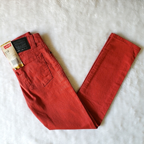 Levi's Other - Levi's 510 Skinny Red Khaki Boy Denim Jeans 10 New